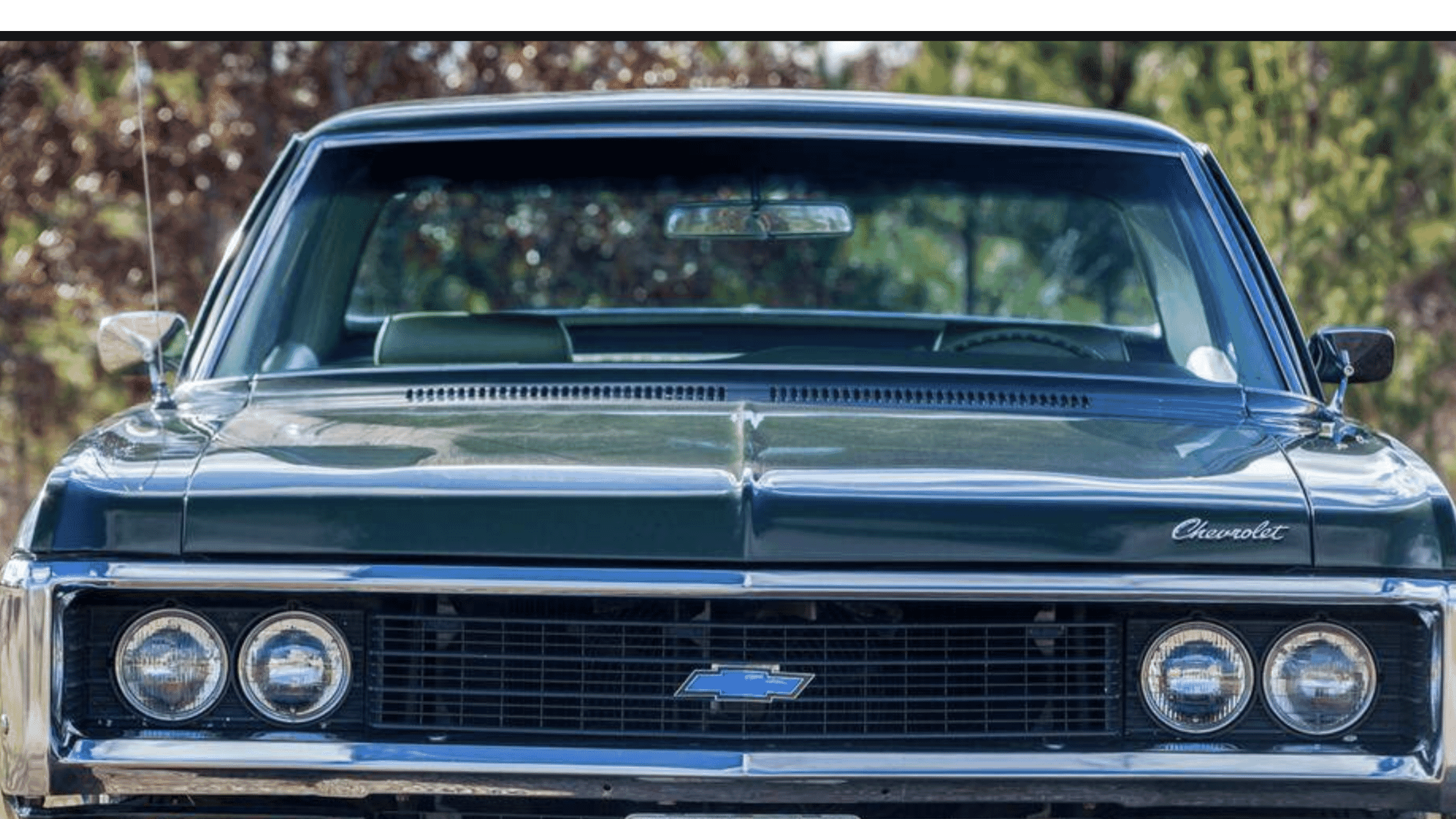 Front view of a 1969 Chevrolet Biscayne two door hardtop